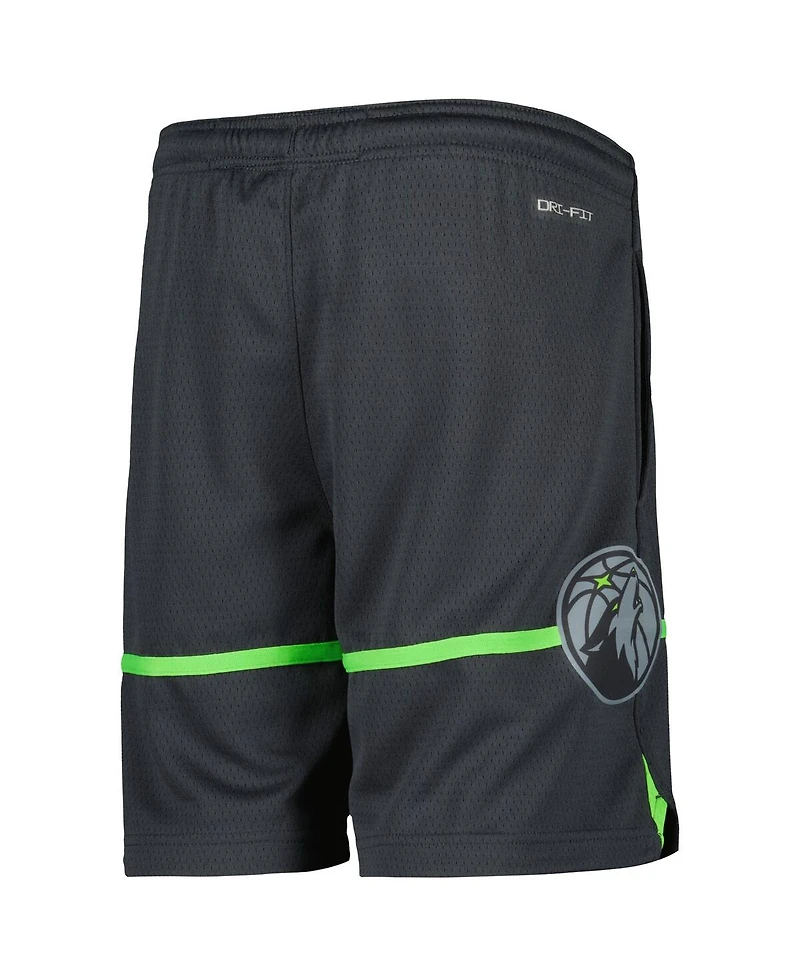 Jordan Big Boys and Girls Gray Minnesota Timberwolves Statement Edition Swingman Performance Shorts