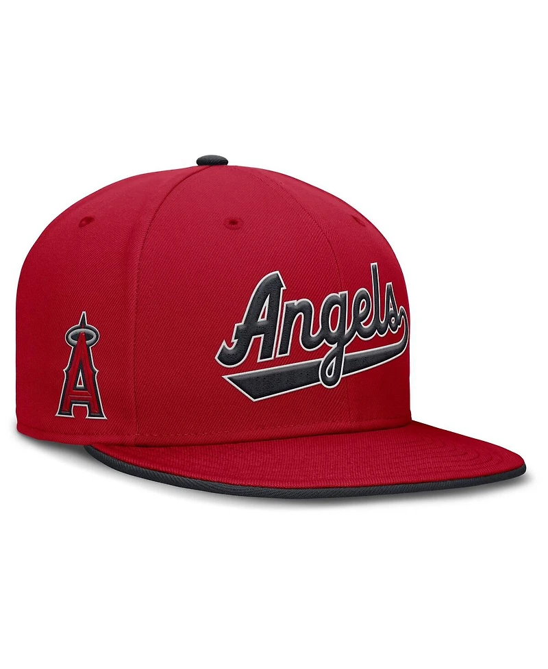 Nike Men's Red Los Angeles Angels Primetime Dri-fit Round Bill True Fitted Hat