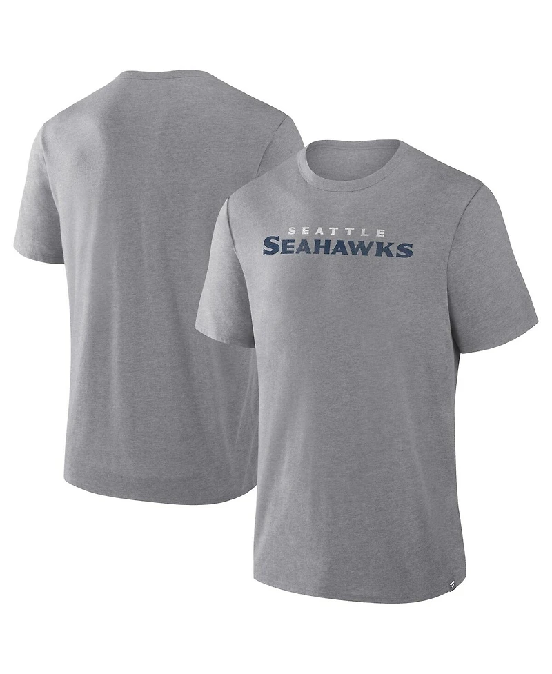 Fanatics Men's Heather Gray Seattle Seahawks Pass Rush Tri-Blend T-Shirt