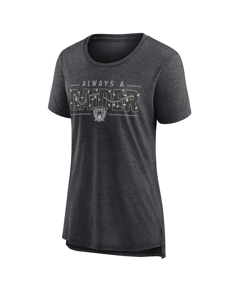 Nike Women's Charcoal Las Vegas Raiders Vintage Graphic Tri-Blend Scoop Neck T-Shirt