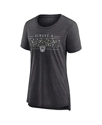 Nike Women's Charcoal Las Vegas Raiders Vintage Graphic Tri-Blend Scoop Neck T-Shirt