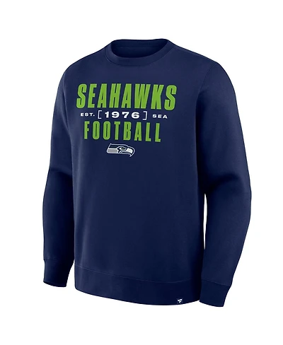 Fanatics Men's College Navy Seattle Seahawks Powerful Throw Legacy Pullover Sweatshirt