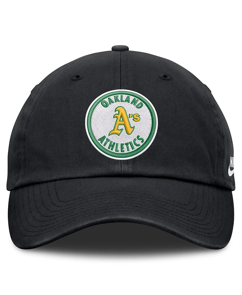 Nike Men's Black Oakland Athletics Cooperstown Collection Club Adjustable Hat