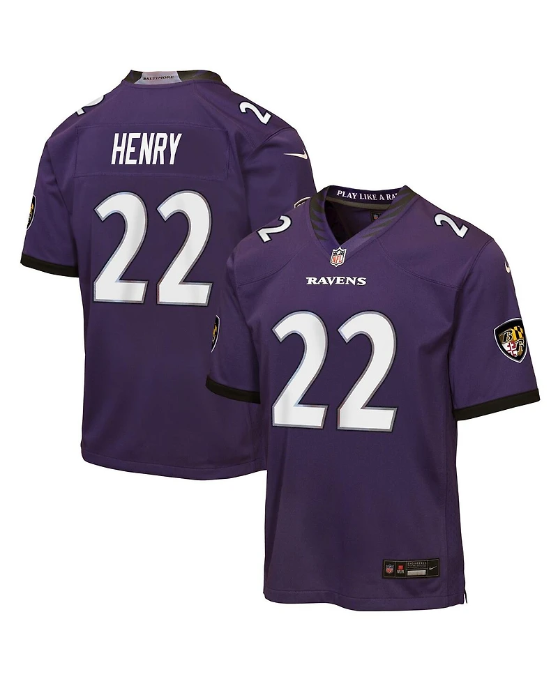 Nike Big Boys and Girls Derrick Henry Purple Baltimore Ravens Game Jersey