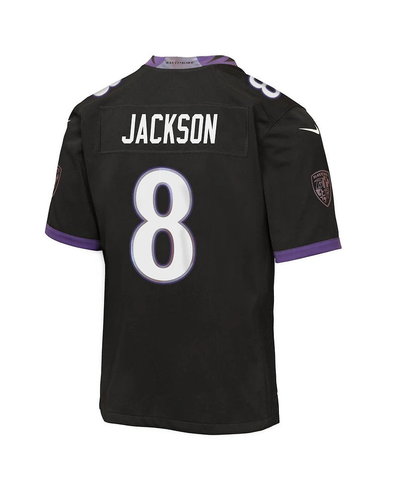 Nike Big Boys and Girls Lamar Jackson Black Baltimore Ravens Alternate Game Jersey