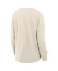Fanatics Women's Cream Colorado Avalanche Distressed Logo Long Sleeve T-Shirt