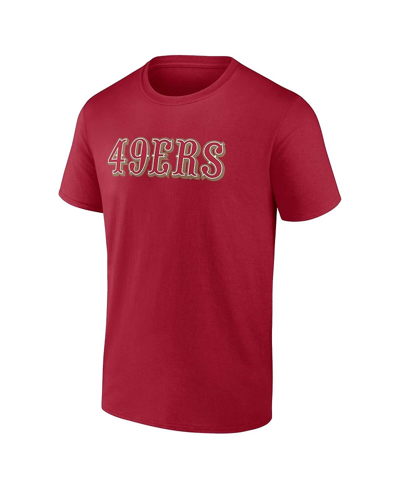 Logo Athletic Men's Scarlet San Francisco 49ers 1 Dad Jersey T-Shirt
