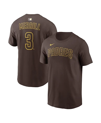 Nike Men's Jackson Merrill Brown San Diego Padres Home Name Number T-Shirt