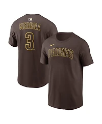 Nike Men's Jackson Merrill Brown San Diego Padres Home Name Number T-Shirt