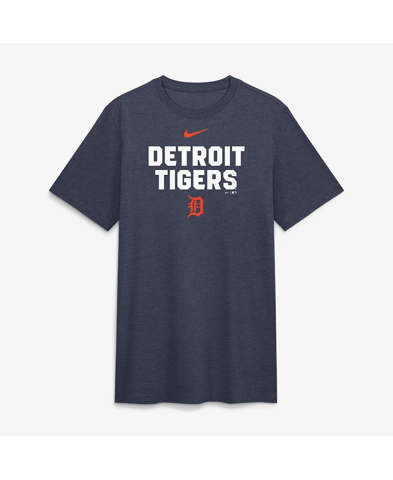 Nike Men's Heather Navy Detroit Tigers Stacked Tri-Blend T-Shirt