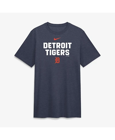 Nike Men's Heather Navy Detroit Tigers Stacked Tri-Blend T-Shirt