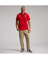 Nike Men's Red Texas Rangers Authentic Collection Striped Victory Dri-fit Polo Shirt