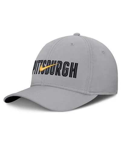 Nike Men's Gray Pittsburgh Pirates Primetime Rise Dri-fit Flex Hat
