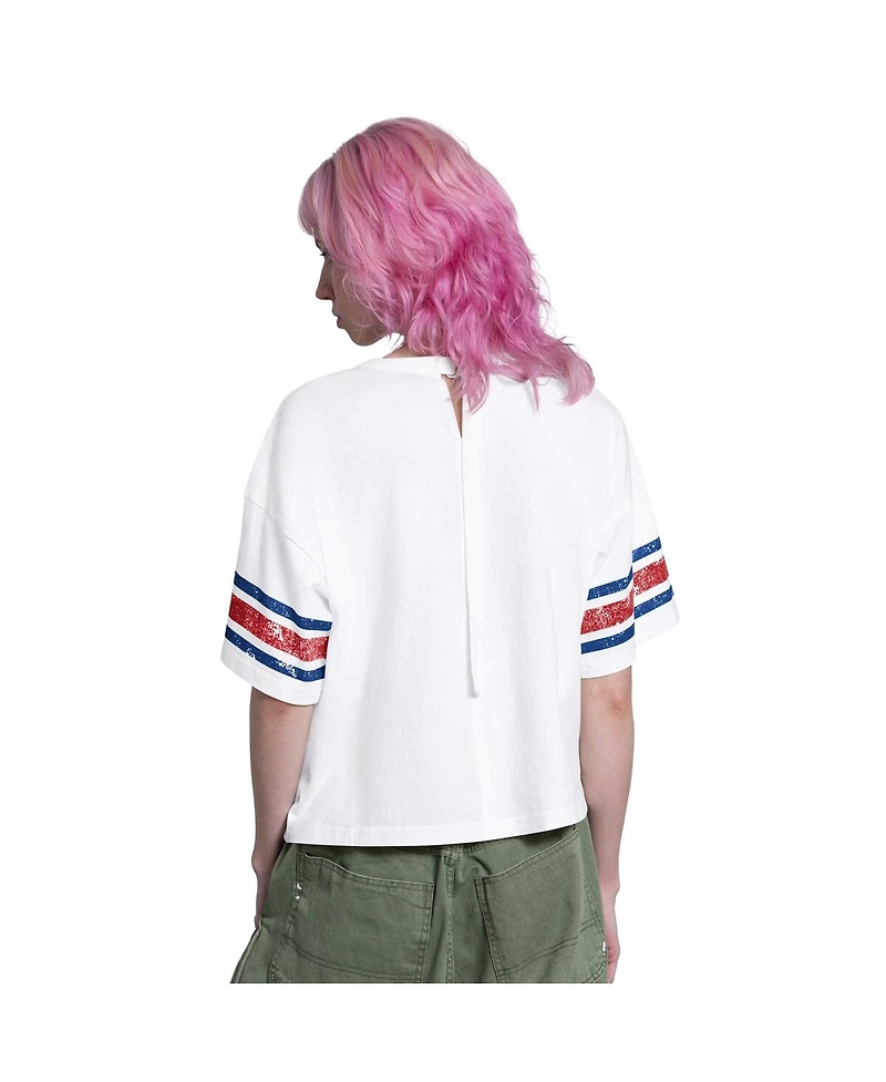 Starter Women's White Philadelphia Phillies Cropped Hurry Up Offense T-Shirt