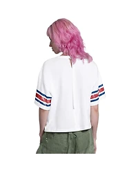 Starter Women's White Philadelphia Phillies Cropped Hurry Up Offense T-Shirt