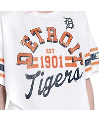 Starter Women's White Detroit Tigers Cropped Hurry Up Offense T-Shirt