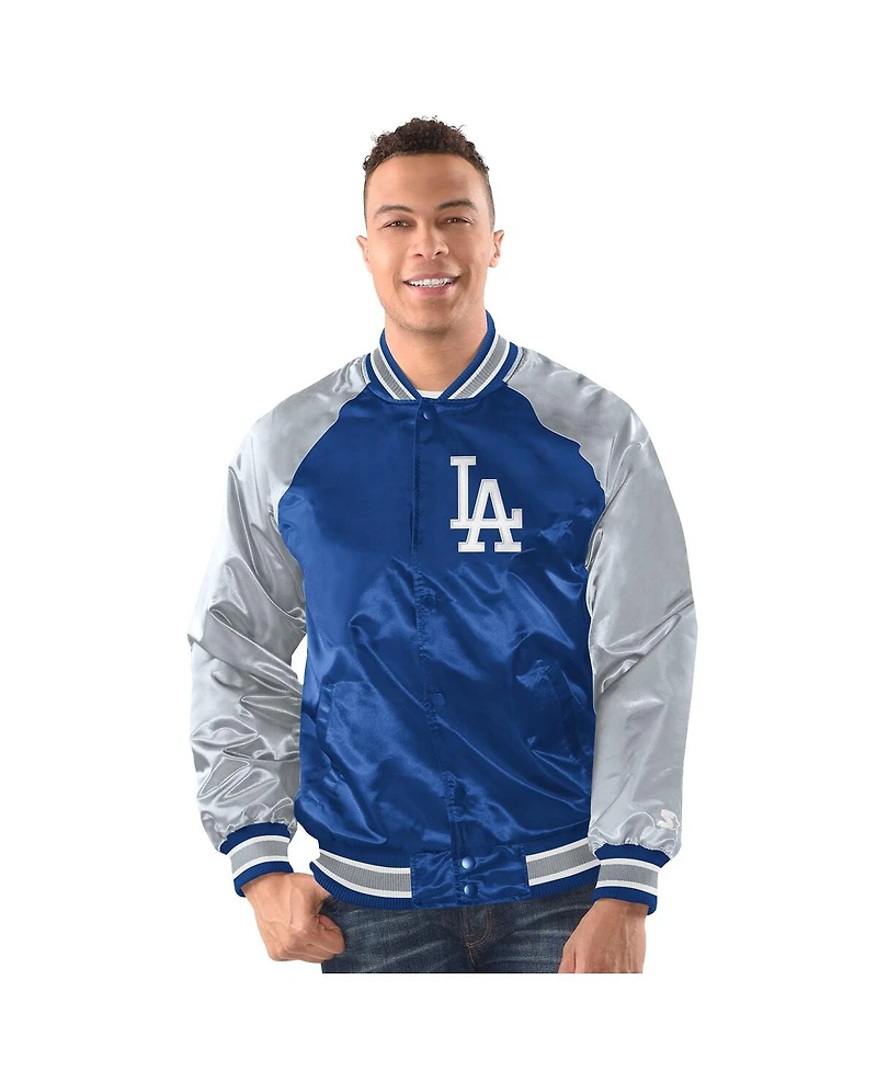 Starter Men's Royal/Gray Los Angeles Dodgers Raglan Blitz Varsity Jacket