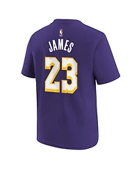 Jordan Big Boys and Girls LeBron James Purple Los Angeles Lakers Statement Edition Name & Number T-Shirt