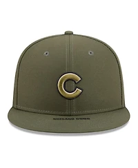 New Era Men's Olive Chicago Cubs 2026 Armed Forces Day 9FIFTY Snapback Hat