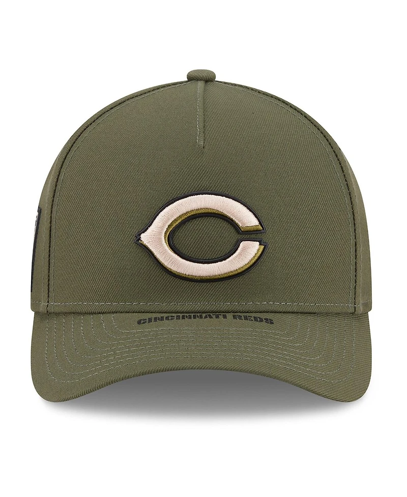 New Era Men's Olive Cincinnati Reds 2026 Armed Forces Day 9FORTY Adjustable Hat