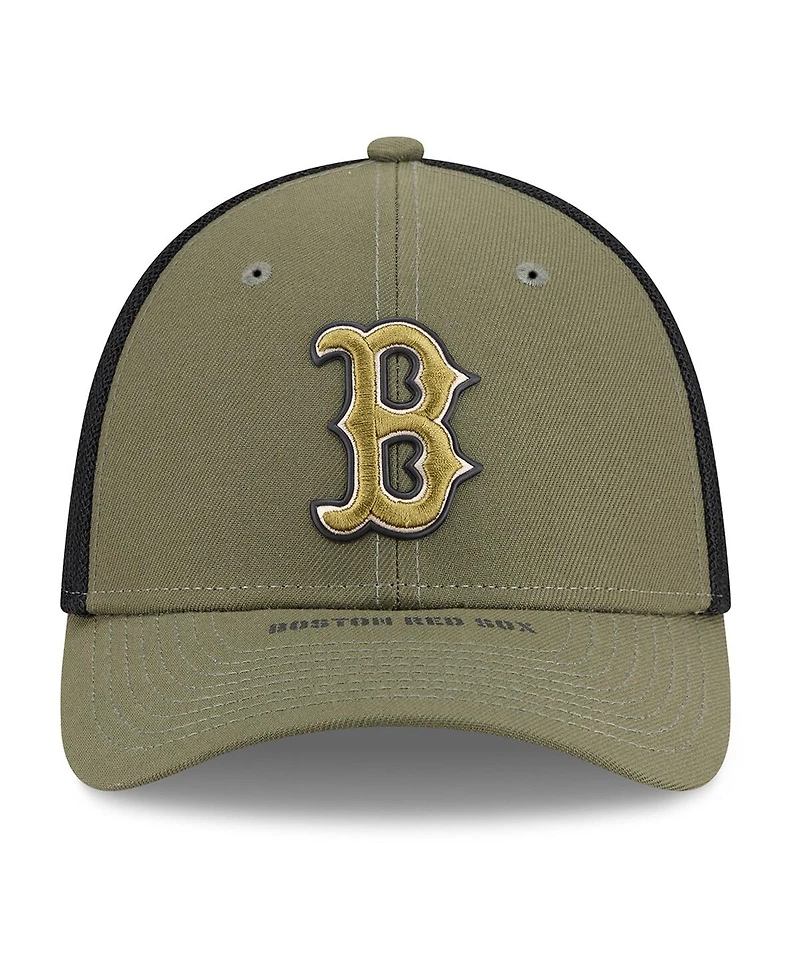 New Era Men's Olive Boston Red Sox 2026 Armed Forces Day 39THIRTY M-Crown Flex Hat