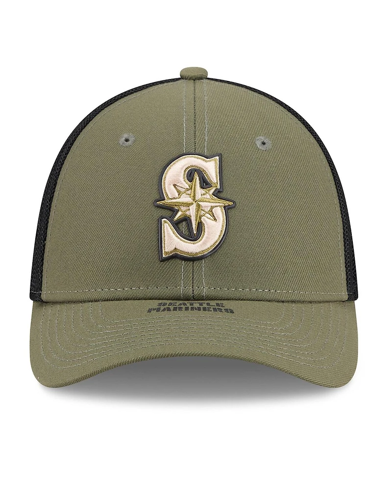 New Era Men's Olive Seattle Mariners 2026 Armed Forces Day 39THIRTY M-Crown Flex Hat