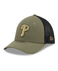 New Era Men's Olive Philadelphia Phillies 2026 Armed Forces Day 39THIRTY M-Crown Flex Hat