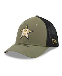 New Era Men's Olive Houston Astros 2026 Armed Forces Day 39THIRTY M-Crown Flex Hat