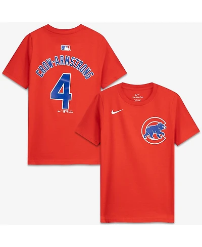 Nike Big Boys and Girls Pete Crow-Armstrong Red Chicago Cubs Name Number T-Shirt