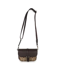 Pre-Owned Gucci Beige Ebony Gg Supreme Canvas Mini Buckle Crossbody Bag