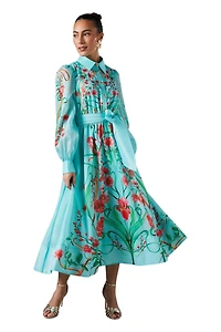 Coast Women's Border Print Organza Shirt Dress