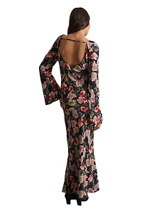 Warehouse Women's Floral Bias Cut Scoop Back Midaxi Dress