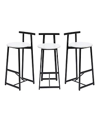 flynama Metal Counter Bar Stools Set of 3 with Backrest
