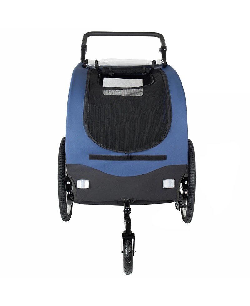 Aostirmotor 2-in-1 Bike Trailer and Pet Stroller for Dogs up to 110 lbs, Foldable Carrier Cart with 20" Air-Filled Wheels