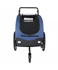 Aostirmotor 2-in-1 Bike Trailer and Pet Stroller for Dogs up to 110 lbs, Foldable Carrier Cart with 20" Air-Filled Wheels