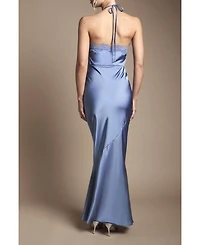 Oasis Women's Halter Satin Maxi Bridesmaid Dress