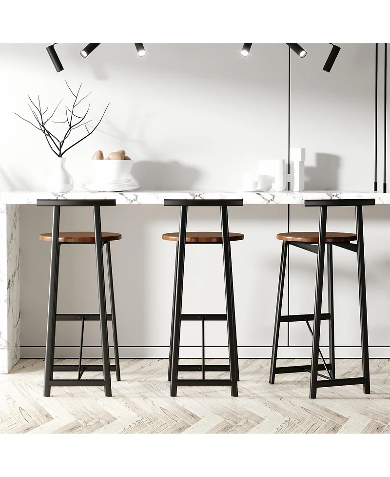 flynama Counter Height Bar Stools Set of 3 with Back