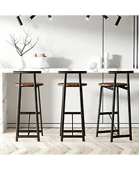 flynama Counter Height Bar Stools Set of 3 with Back