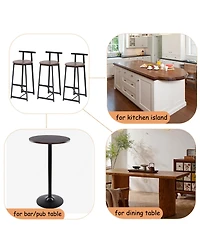 flynama Counter Height Bar Stools Set of 3 with Back