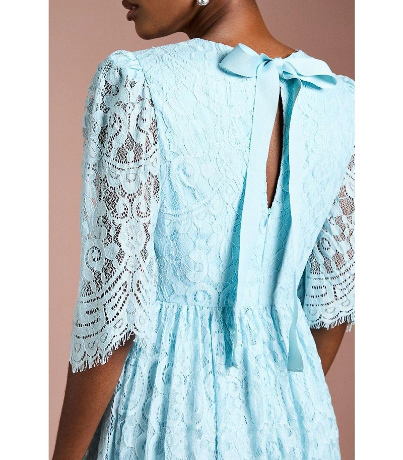 Coast Women's Lace Short Sleeve Midi Dress