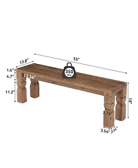 Tribesigns Solid Wood Bench, Farmhouse Wooden Bench Seat, End of Bed, Dining Bench
