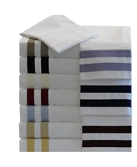 Egyptian Linens Banded Pillowcase Set Luxurious 608 Thread Count Usa
