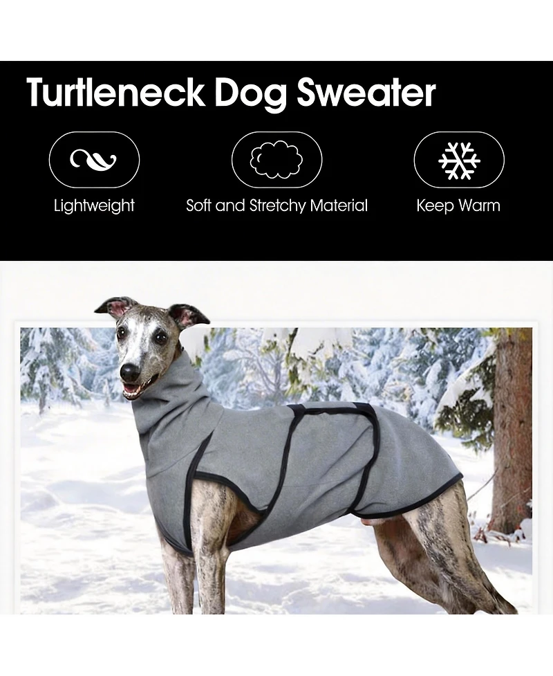 Aronkl Soft & Warm Turtle Neck Dog Sweater for Anxiety Relief and Outdoor Activities
