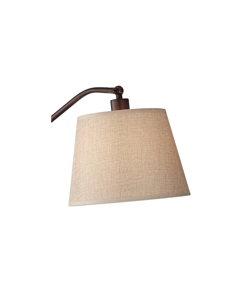 Regency Hill Traditional Desk Lamp 30 1/2" Tall with Usb Charging Port Arm Adjustable Drum Shade for Living Room Office