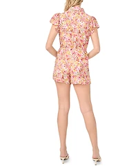 CeCe Women's Short-Sleeve Collared Romper
