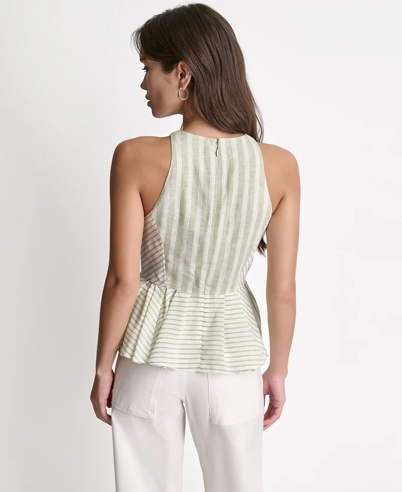 Bcbg Women's Sleeveless Ruffle Peplum Top