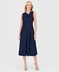 Anne Klein Women's Twist-Front A-Line Midi Dress
