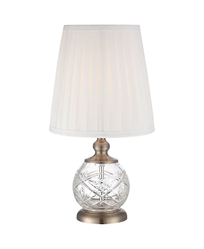 Regency Hill Ida Traditional Accent Table Lamp 15" High Crystal Sphere Empire Shade for Bedroom Bedside Nightstand Office Family House Home