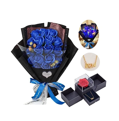 Gnuadz Preserved Rose Bouquet Necklace Gift