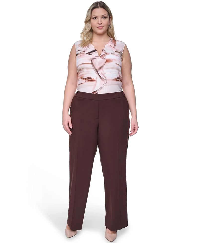 Calvin Klein Plus Mid Rise Highline Ankle Pants